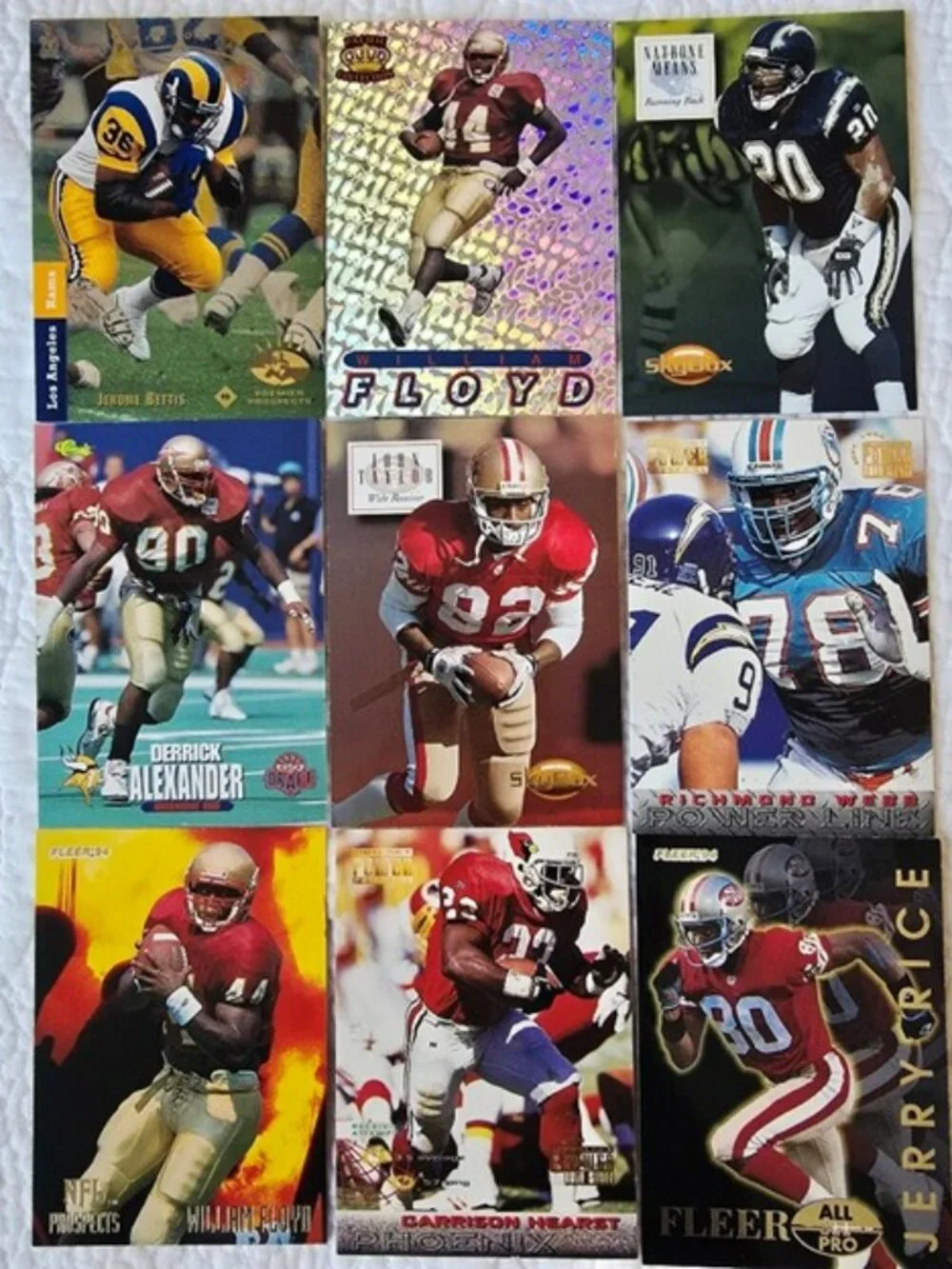Vintage Football Trading Card Lot 40 Cards Sanders Aikman Montana Bradshaw Long